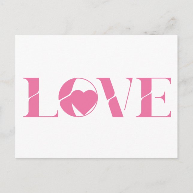 Postal Pink Love Text Valentine's day (Anverso)