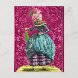 Postal Pink Marie Antoinette Bonjour Amistad Saludo