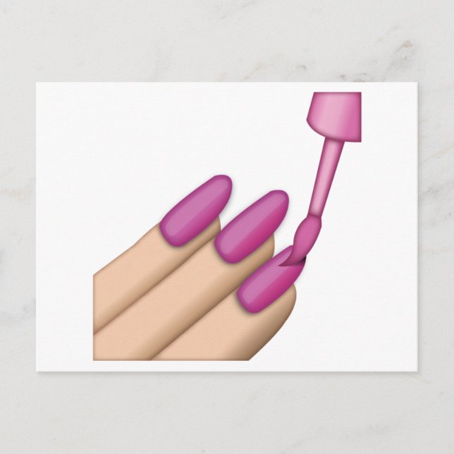 Postal Pink Nail Polaco - Emoji (Anverso)