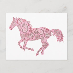 Postal Pink Paisley Horse