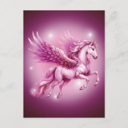 Postal Pink Pegasus Bonito Fantasy