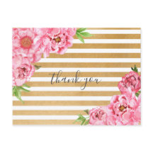 Pink Peonies chica poema de ducha de bebé gracias