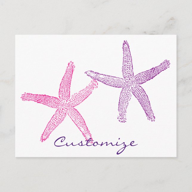 Postal Pink Purple Starfish Thunder_Cove (Anverso)