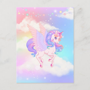 Postal Pink Purple Unicorn