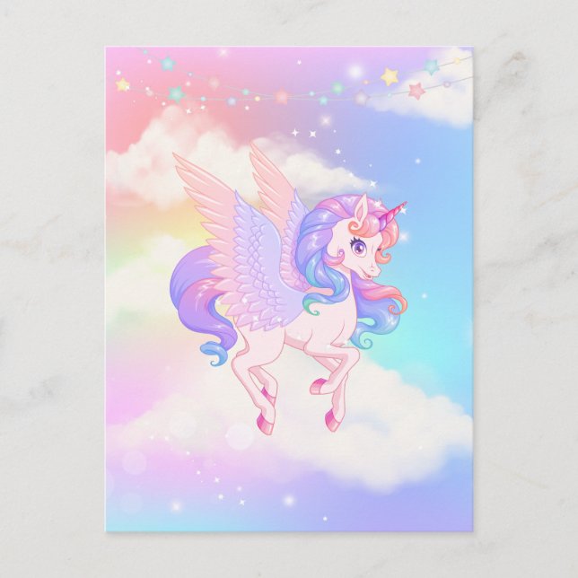 Postal Pink Purple Unicorn (Anverso)