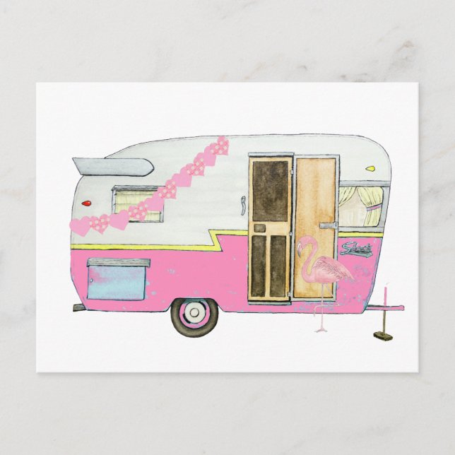 Postal Pink She Shed Camper Trailer (Anverso)