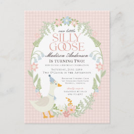 Postal Pink Silly Goose Floral Gingham Birthday Party