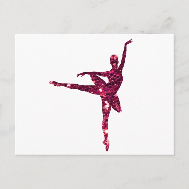 Postal Pink Sparkly Ballerina (Anverso)