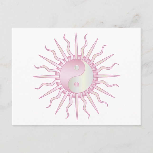 Postal Pink Starburst Yin Yang (Anverso)