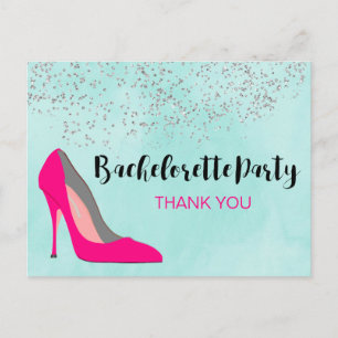 Postal Pink Stiletto Heel Bachelorette Party Gracias