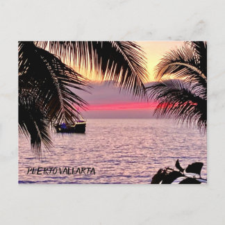 Postal Pink Sunset Puerto Vallarta