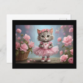 Postal Pink Tutu Ballerina Kitten