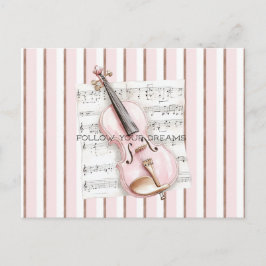 Postal Pink Violin Music Sheet