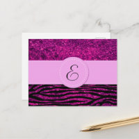 Pink Zebra, Glitter Zebra, Zebra Print, Monogram