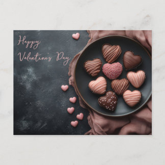 Postal Pinke Herzen aus Schokolade Valentinstag