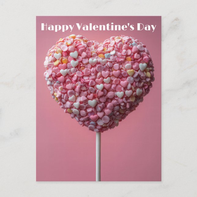 Postal Pinker Herz Cake Pop Valentinstag (Anverso)