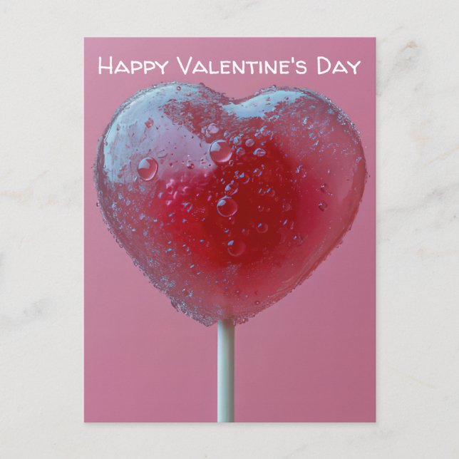 Postal Pinker Herz Lollipop Valentinstag (Anverso)