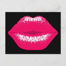 Postal Pinker Kussmund Lippenstiftabdruck Valentinstag