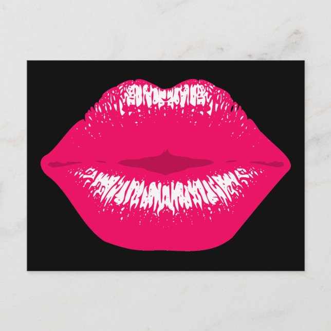 Postal Pinker Kussmund Lippenstiftabdruck Valentinstag (Anverso)