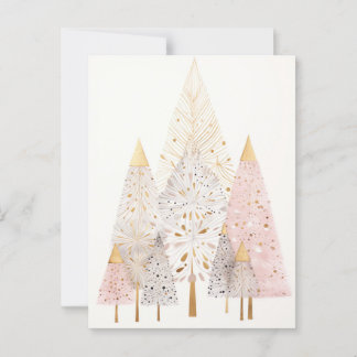 Postal Pinker und goldener Weihnachtsbaum