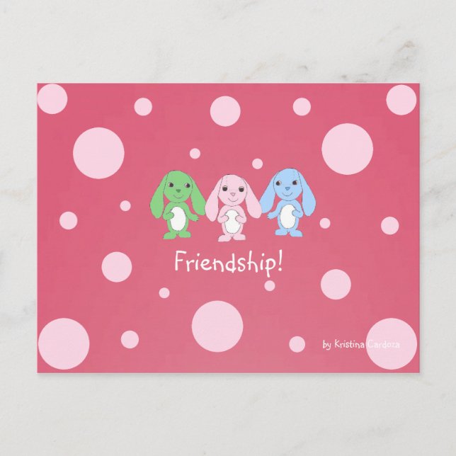 Postal Pinky Bunny & Friends (Anverso)