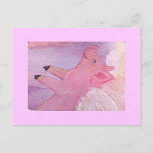 Postal Pinky de cerdo volador - cuando los cerdos vuelan 
