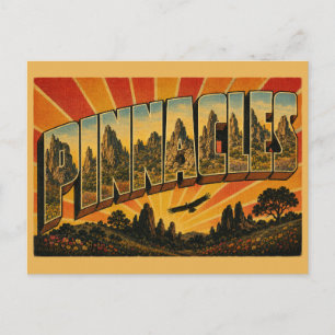 Postal Pinnacles Arte Rupestre de Pináculos Volcánicos de