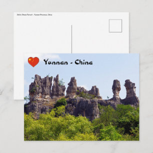 Postal pinnáculos de Shilin Bosque de Piedra - Yunnan,Chi