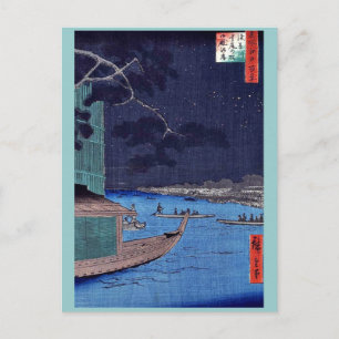Postal Pino de éxito, río Asakusa por Andō, Hiroshige