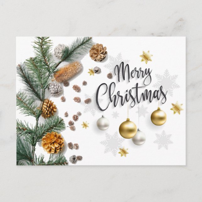 Postal Pino de Navidad Feliz (Anverso)