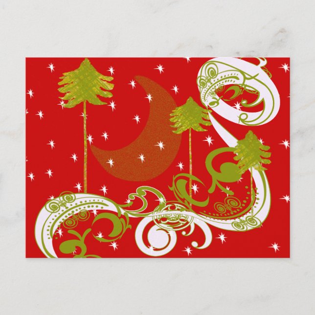 Postal Pinos con luna- (Anverso)