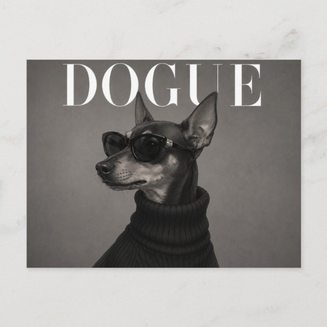 Postal Pinscher Miniatura Perro de Moda de Lujo (Anverso)