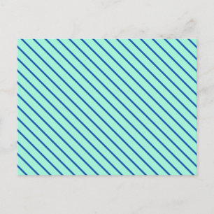 Postal Pinstripes diagonales - agua y marina