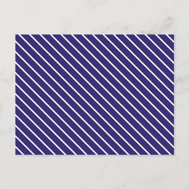 Postal Pinstripes diagonales: azul marino y blanco (Anverso)