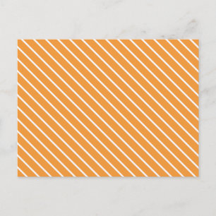 Postal Pinstripes diagonales - naranja y blanco