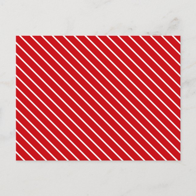 Postal Pinstripes diagonales: rojo profundo y blanco (Anverso)