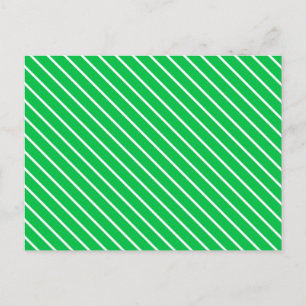 Postal Pinstripes diagonales - verde esmeralda y blanco