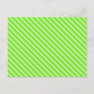 Postal Pinstripes diagonales: verde limón y blanco