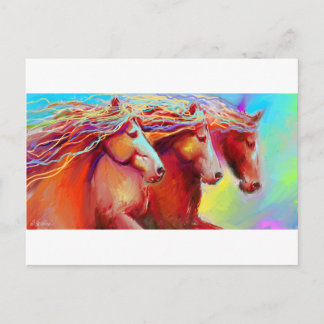Postal pinta de estampida de caballo novikova