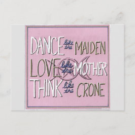 Postal pintada a mano "Baile, amor, piensa"