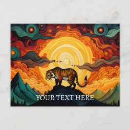 Postal Pintado abstracto del mar de las nubes Tigre al at