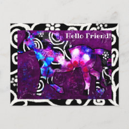 Postal - Pintado caprichoso abstracto caprichoso