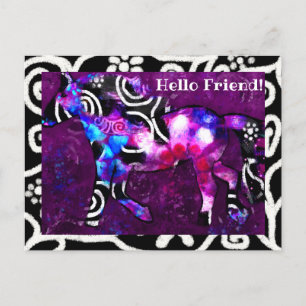 Postal - Pintado caprichoso abstracto caprichoso