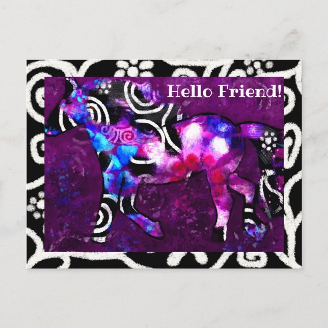 Postal - Pintado caprichoso abstracto caprichoso (Anverso)