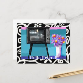 Postal - Pintado caprichoso de televisión retro