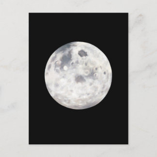 Postal Pintado de aceite de luna de luna completa en blan