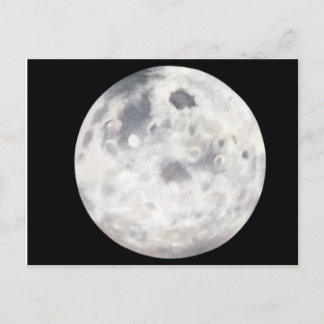 Postal Pintado de aceite de luna de luna completa en blan