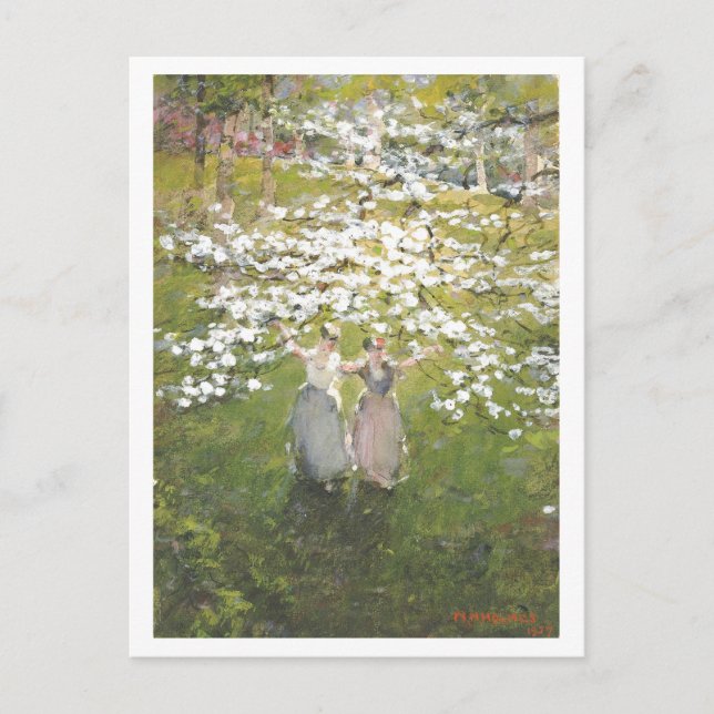 Postal Pintado de amistad y hermandad en flor (Anverso)