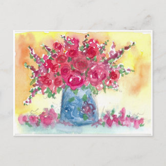 Postal Pintado de color rosa rosa rosa de Bouquet