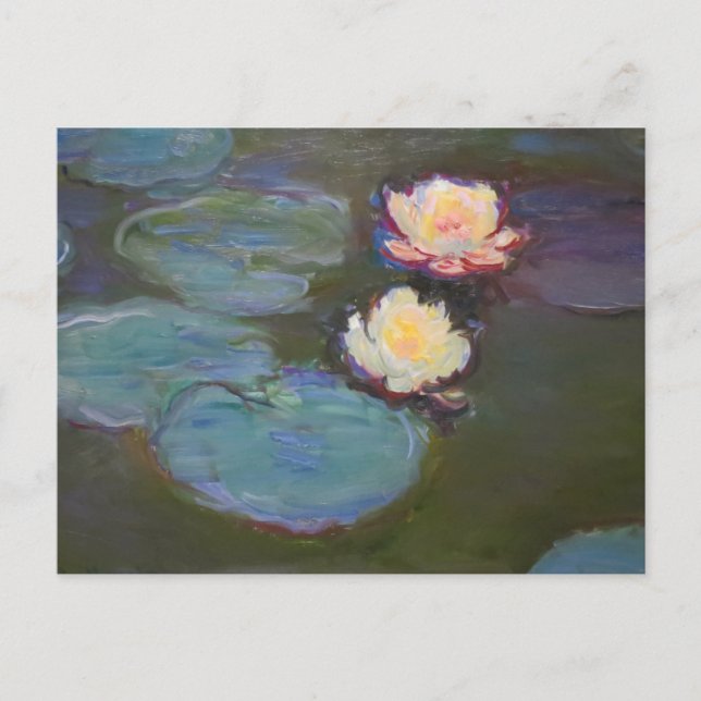 Postal Pintado de naves acuáticas de Monet Water Lily Lil (Anverso)
